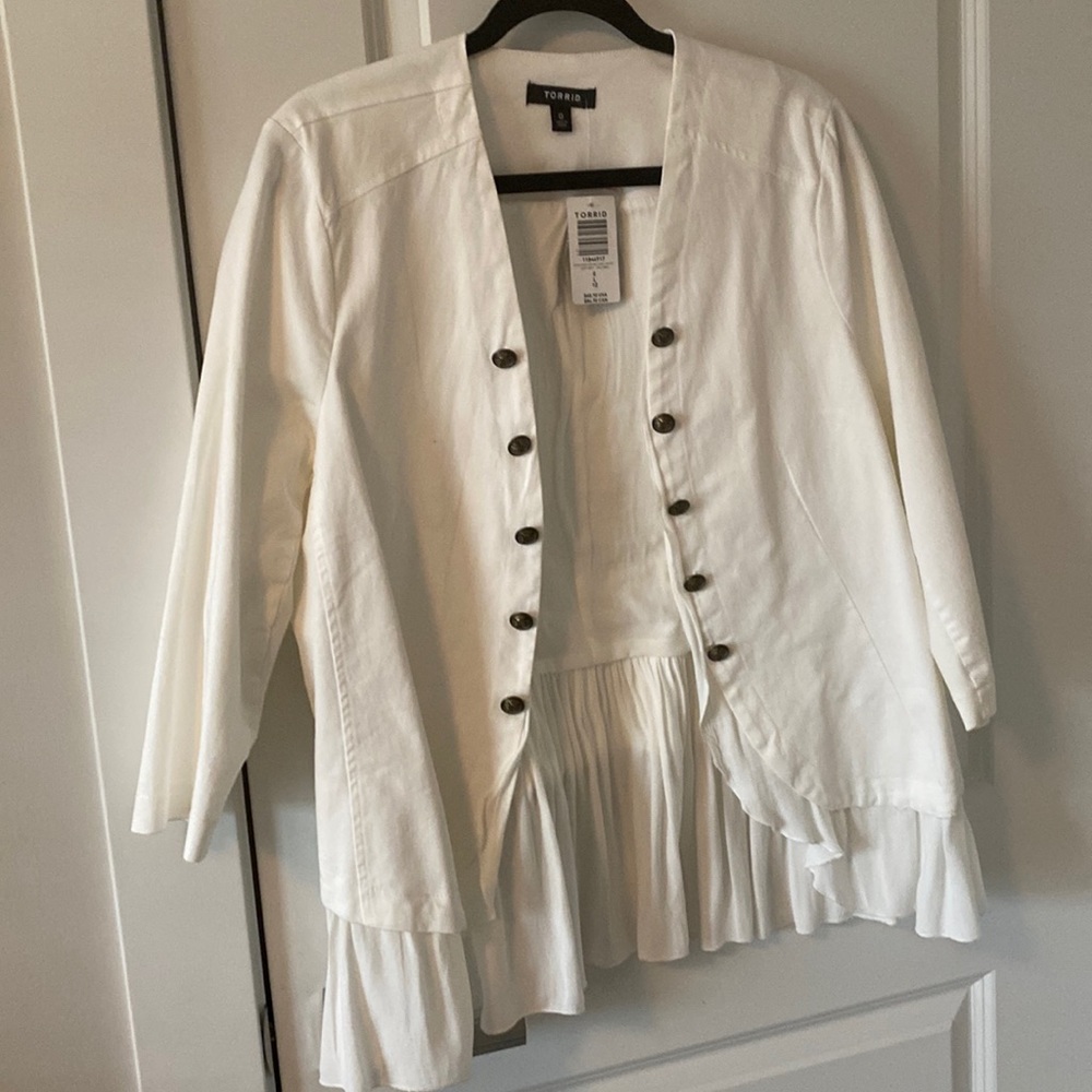 New Torrid Military Jacket - White in Size 12/L.  Never been worn - has tags.